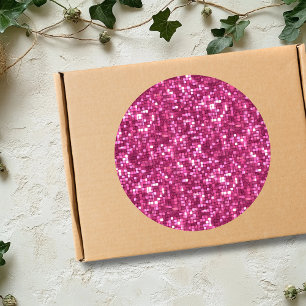 Adesivo Redondo Quadrado Estilo Disco Rosa Choque Valentão da Moda