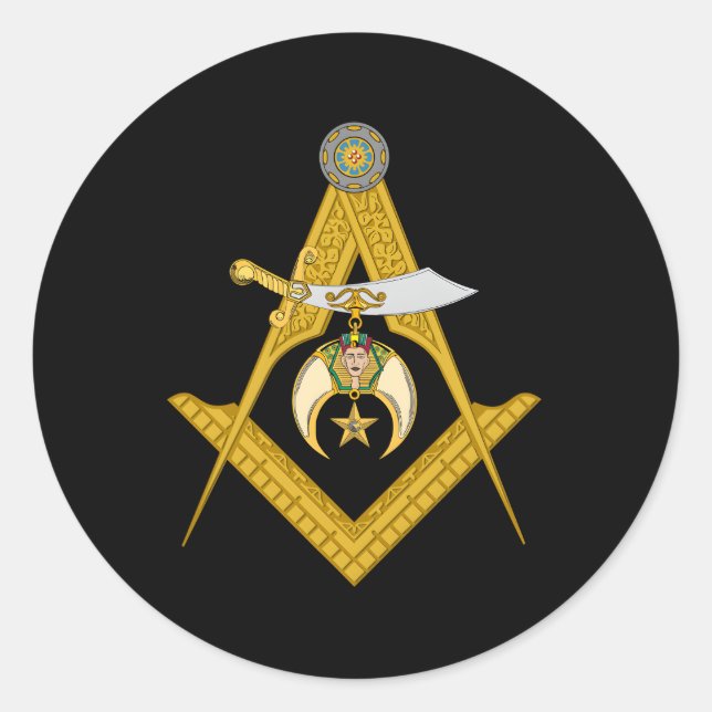 Adesivo Redondo Quadrado Masônico E Bússolas Pai Do Pai (Frente)