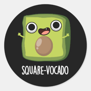 Adesivo Redondo Quadrado-vocado Funny Cube Abacate Piada Fundo Esc