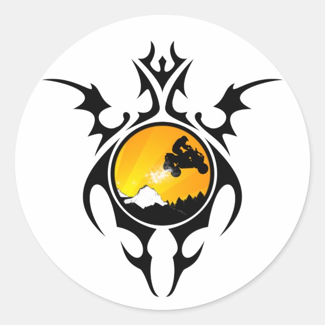 Adesivo Redondo quadras tribais (Frente)