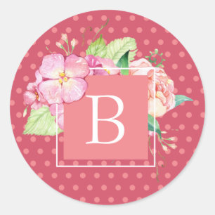 Adesivo Redondo Quadrinhos Femininos Monogramados Grande Dot Inici
