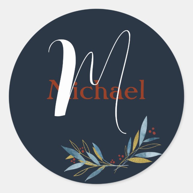 Adesivo Redondo Quadro Arredondado Personalizado com Buquê de Rami (Frente)