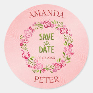 Adesivo Redondo Quadro das Flores Rosa