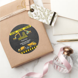 Adesivo Redondo Quadro De Alcatrão Sob Chá de fraldas De Construçã