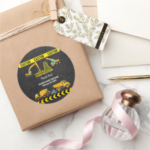 Adesivo Redondo Quadro De Alcatrão Sob Chá de fraldas De Construçã