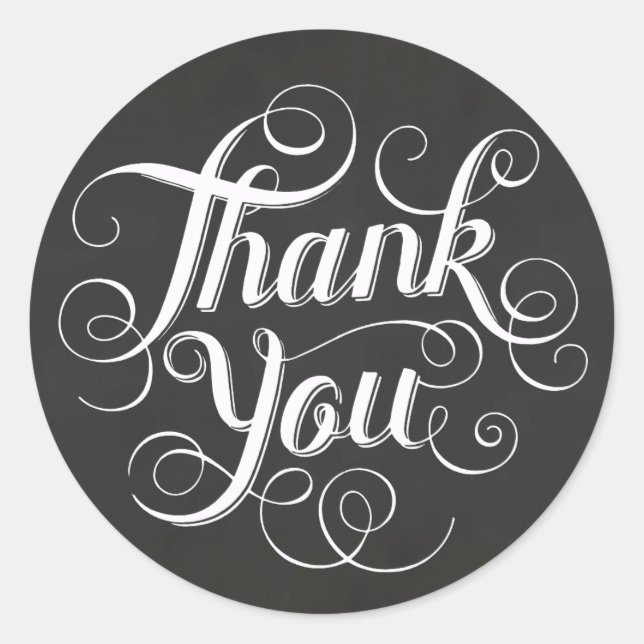 Adesivo Redondo Quadro de discussão Obrigado Sticker (Frente)