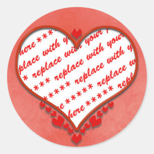 Adesivo Redondo Quadro de Fotografias do Coração com Pastas