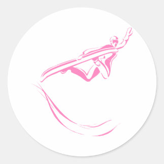 Adesivo Redondo Quadro de Neve Rosa