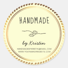 Adesivo Redondo Quadro de Ouro Amarelo Rústico Físico