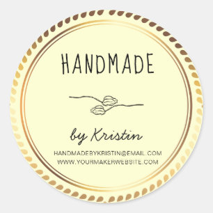 Adesivo Redondo Quadro de Ouro Amarelo Rústico Físico