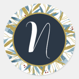 Adesivo Redondo Quadro de Ouro Arredondado Personalizado de Ramifi