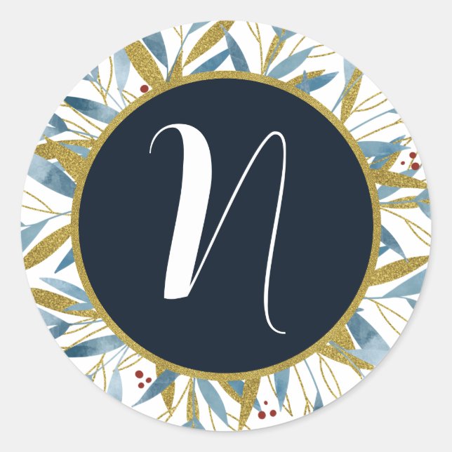 Adesivo Redondo Quadro de Ouro Arredondado Personalizado de Ramifi (Frente)