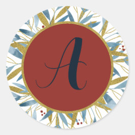 Adesivo Redondo Quadro de Ouro Arredondado Personalizado de Ramifi