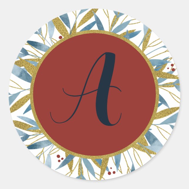 Adesivo Redondo Quadro de Ouro Arredondado Personalizado de Ramifi (Frente)