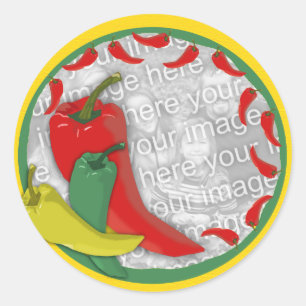 Adesivo Redondo Quadro do Círculo do Grupo Pepper Chili2