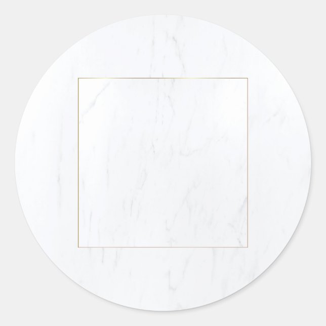 Adesivo Redondo Quadro Dourado Branco Moldura Elegante Moderno de  (Frente)