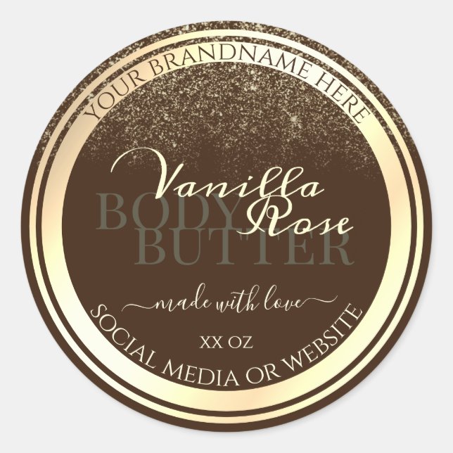 Adesivo Redondo Quadro Dourado do Rótulo de Encapsulamento de Prod (Frente)