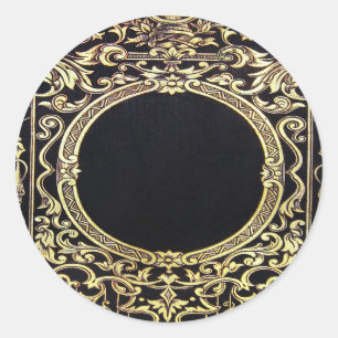 Adesivo Redondo Quadro Dourado ornamentado de Falln (aperfeiçoe