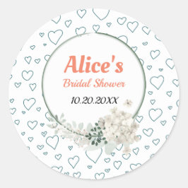 Adesivo Redondo Quadro Floral Moderno Personalizado para Chá de No