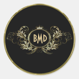 Adesivo Redondo Quadro Floral Negra E Falso