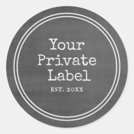 Adesivo Redondo Quadro Preto Retroativo Seu Rótulo Privado Redondo
