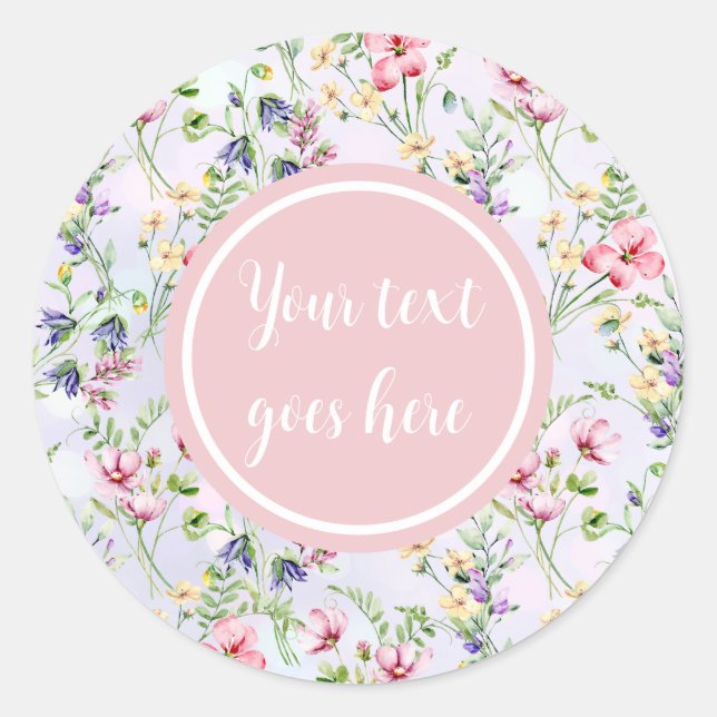 Adesivo Redondo Quadro Rosa Floral Elegante: Para Cada Ocasião (Frente)