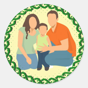 Adesivo Redondo Quadro Verde Celtic Knot