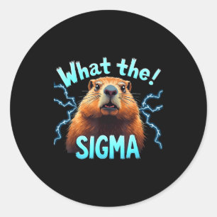Adesivo Redondo Qual Sigma Meme Vintage Woodchuck Para Amante do G