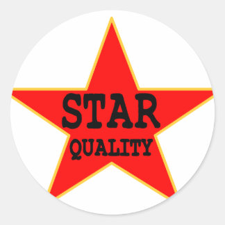Adesivo Redondo Qualidade de estrela