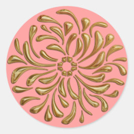 Adesivo Redondo Qualquer cor com selo Dourado de Design