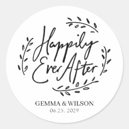 Adesivo Redondo QUALQUER COR Feliz Depois do Casamento Personaliza