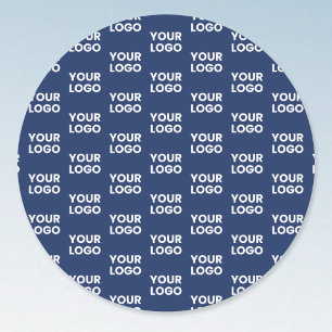 Adesivo Redondo Qualquer imagem ou logotipo de negócios Azul-marin
