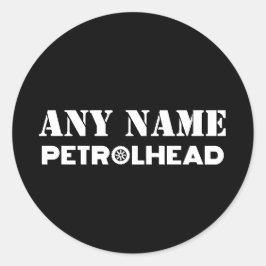 Adesivo Redondo Qualquer nome de Petrolhead Personalizada
