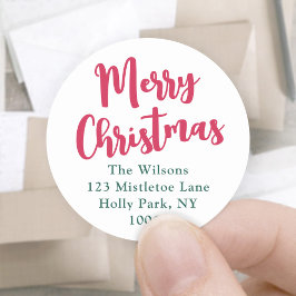 Adesivo Redondo Qualquer saudação de endereço de devolução de scri