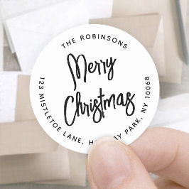 Adesivo Redondo Qualquer Texto Bruto Endereço de Devolução de Scri