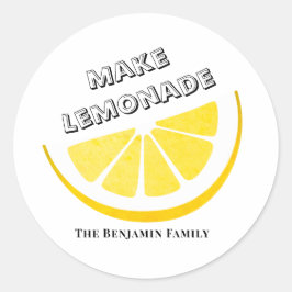 Adesivo Redondo Quando A Vida Te Dá Limões Faz A Limonada Amarelar