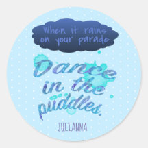 Quando chove inspiração, encorajamento azul