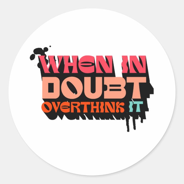 Adesivo Redondo Quando em dúvida, pense sobre isso - Testemunha De (Frente)