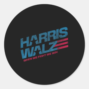 Adesivo Redondo Quando Lutamos Ganhamos Kamala Harris Lady Boho