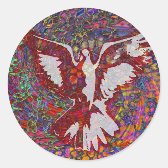 Adesivo Redondo quando pombas choram (Frente)