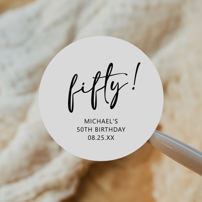 Adesivo Redondo Quarenta e cinco anos, preto e branco (Criador carregado)