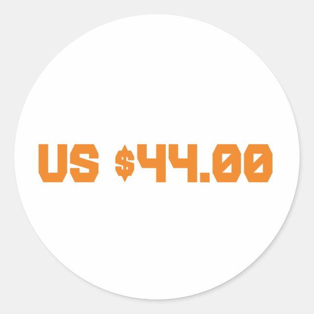 Adesivo Redondo Quarenta e quatro dólares (Frente)