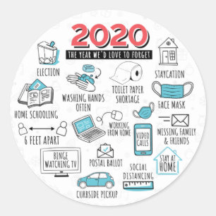 Adesivo Redondo Quarentena 2020 Ano Para Esquecer Comemorativos