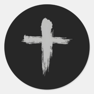 Adesivo Redondo Quarta-feira Cinzas Christian Lent Cross Bênção Sa