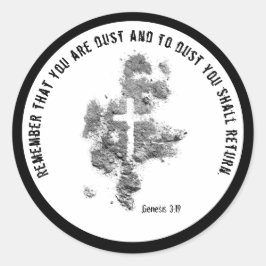 Adesivo Redondo Quarta-feira Cinzas Escritura De Pó Cruzado Verso