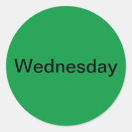 Adesivo Redondo Quarta-feira Dia da Semana