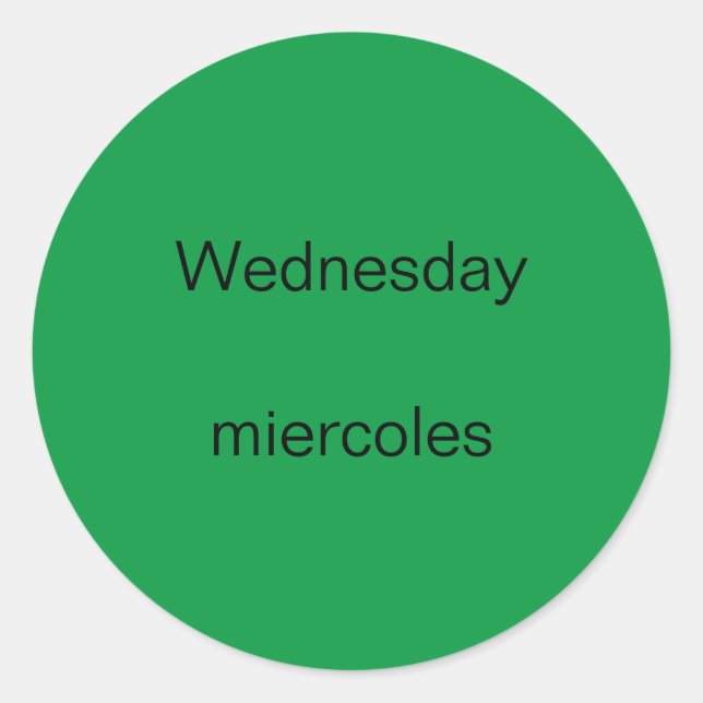 Adesivo Redondo Quarta-feira no plenário: Inglês para os Stickers  (Frente)