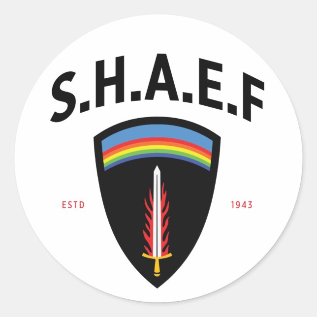 Adesivo Redondo Quartel-General Supremo Aliado Força Expedicionári (Frente)