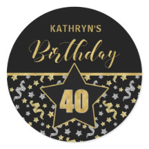 Quarto Aniversário, Negro e Dourado Confetti