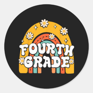 Adesivo Redondo Quarto ano, primeiro dia de escola de volta à esco